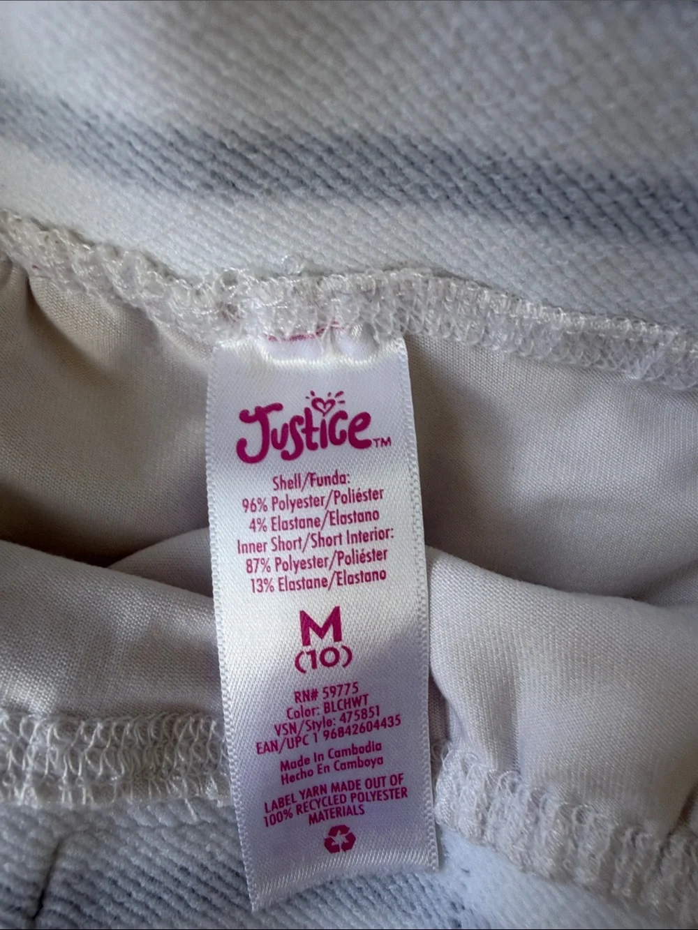 Justice White Pleated Skater Skirt with Black-Trim Waistband